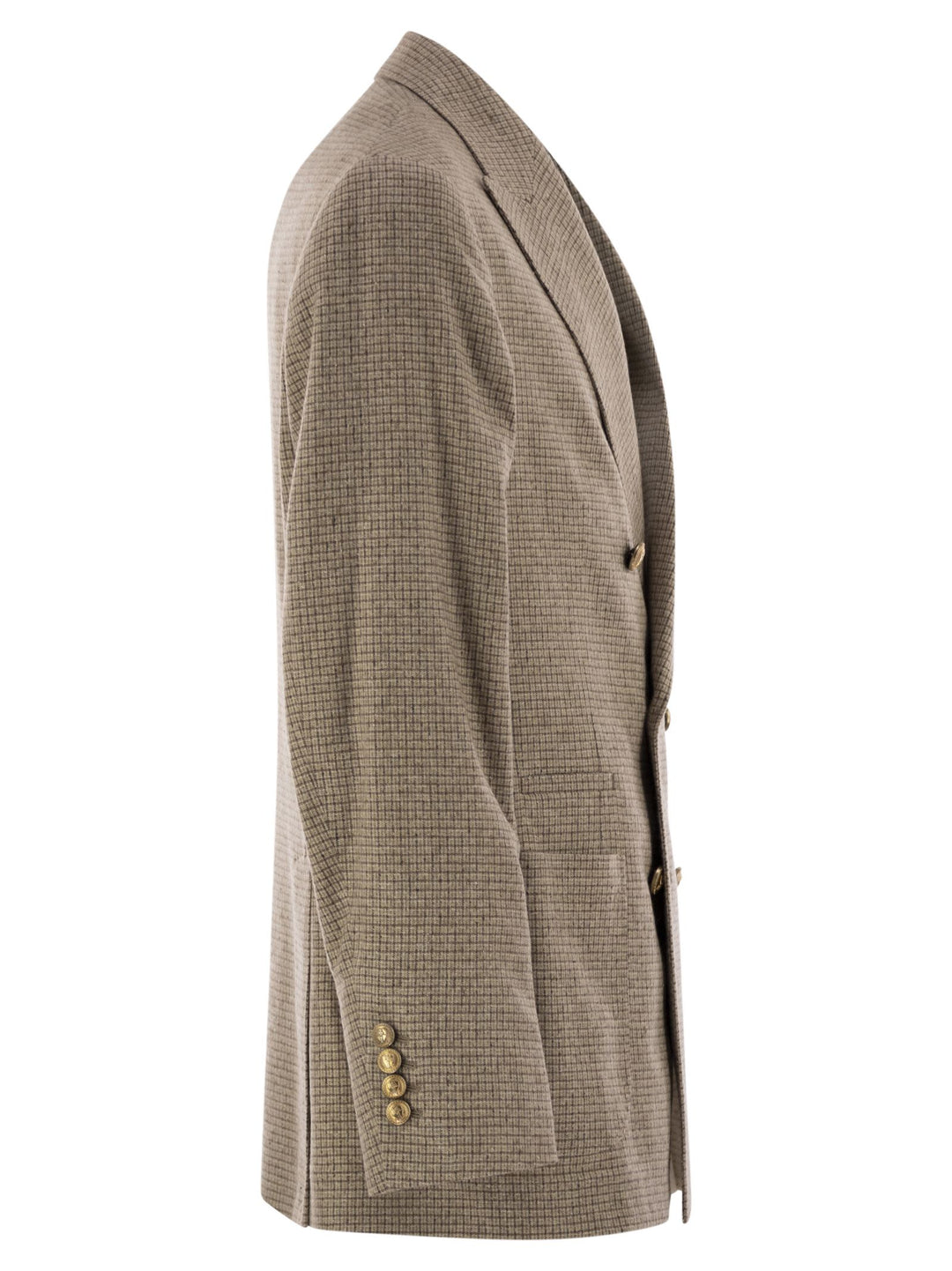 Brunello Cucinelli Men One-And-A-Half Breasted Deconstructed Jacket In Checked Flannel