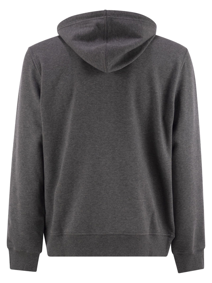 Brunello Cucinelli Men Cotton Fleece Topwear With Zip And Hood