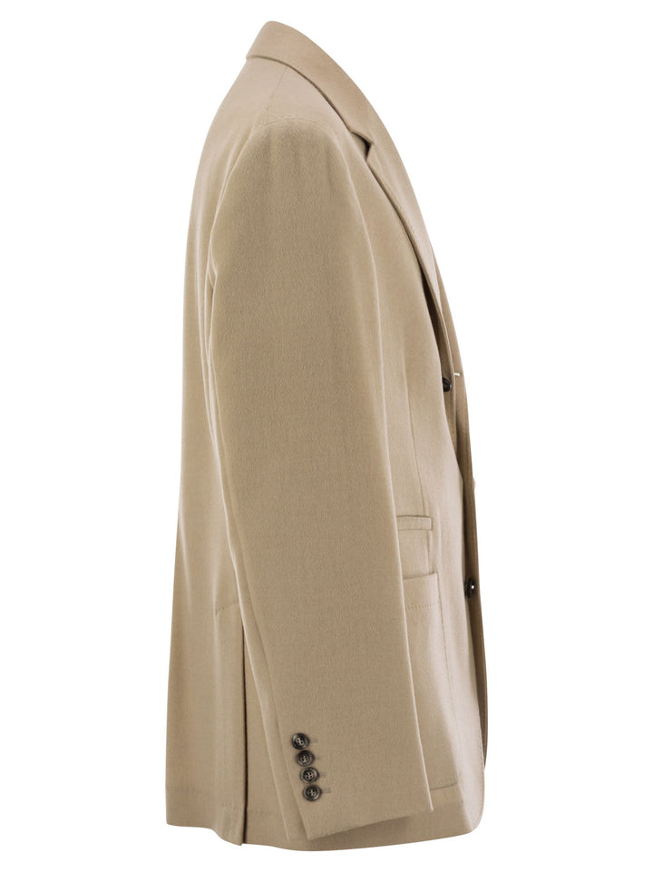 Brunello Cucinelli Men Camel Jacket With Patch Pockets