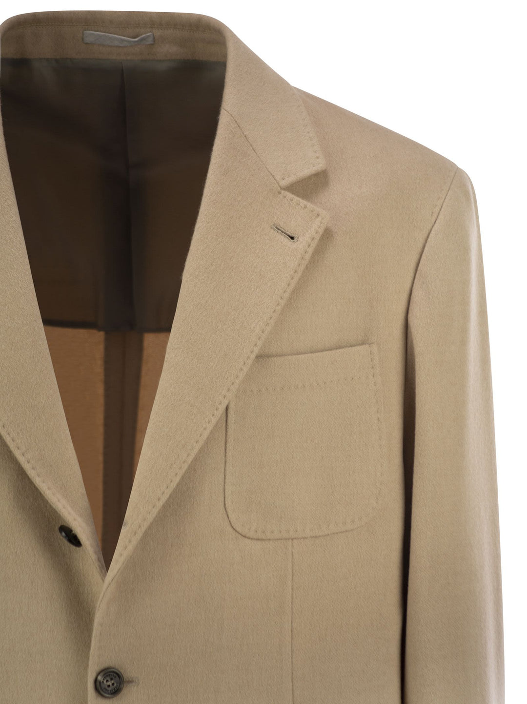 Brunello Cucinelli Men Camel Jacket With Patch Pockets