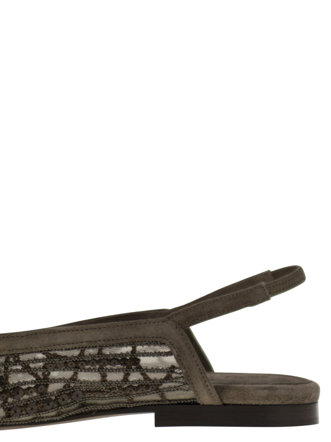 Brunello Cucinelli Women Sandal With Sparkling Abstract Embroidery In Suede
