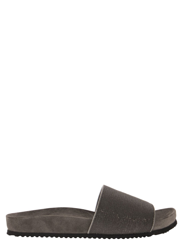 Brunello Cucinelli Women Precious Lignite Slippers