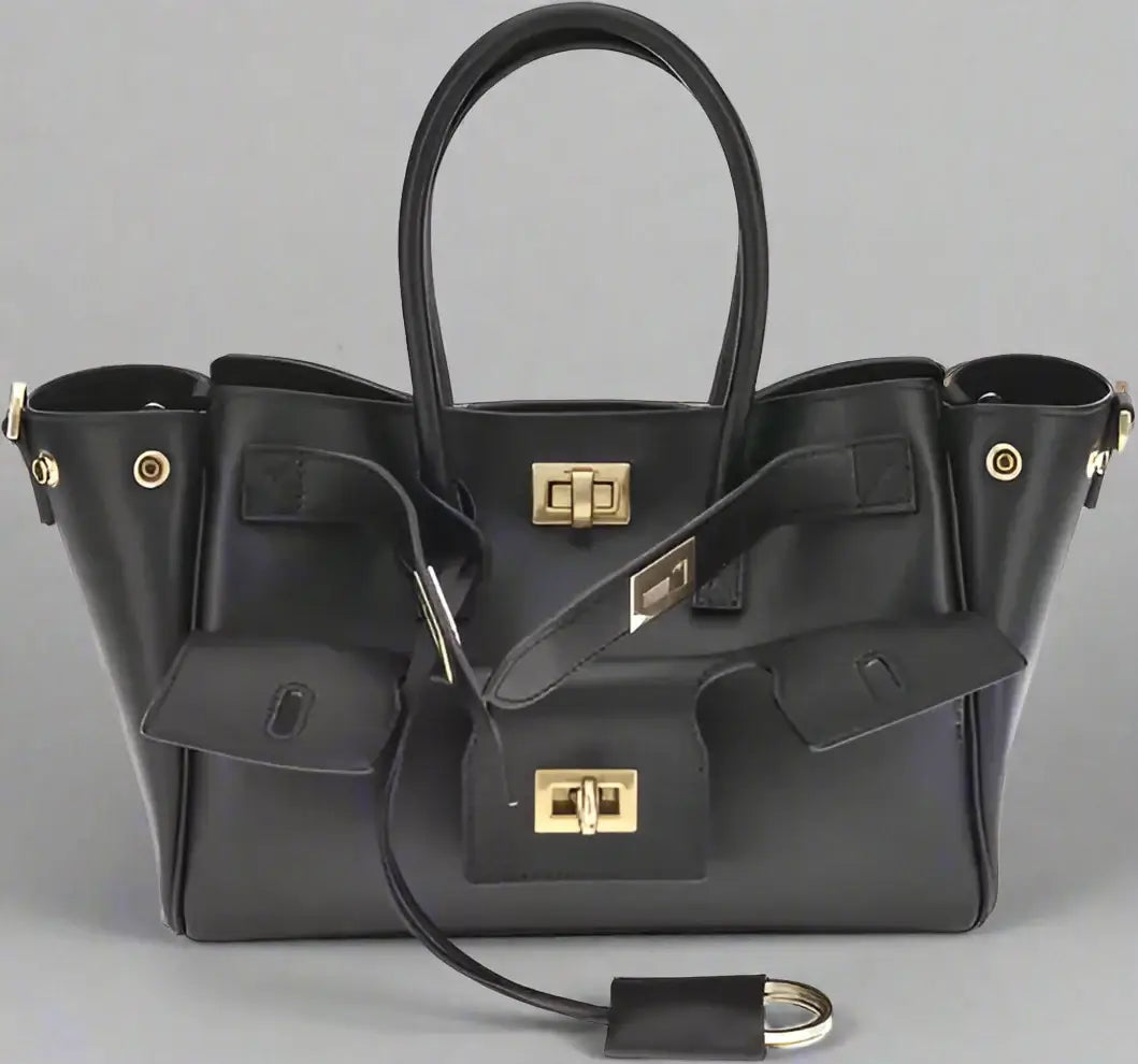 BALENCIAGA black leather Bel Air mini Handbag