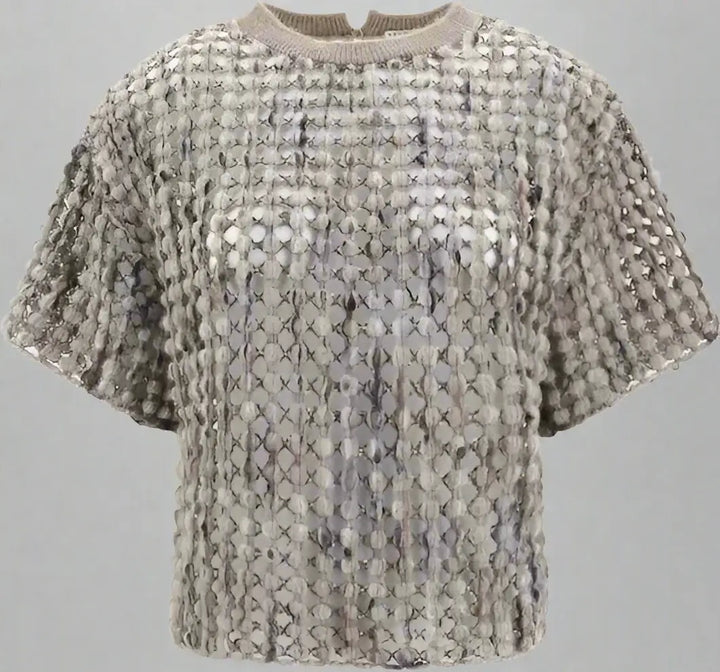 Textured sweater with a pattern on a white background