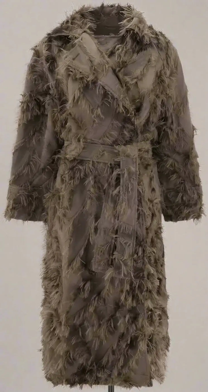 BRUNELLO CUCINELLI women's brown Coat with fur details