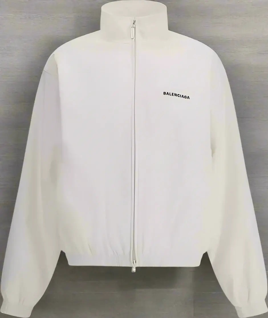 BALENCIAGA women's white front & rear logo Windbreaker Jacket
