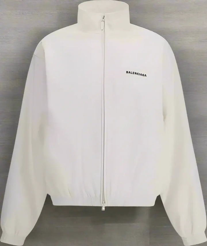 BALENCIAGA women's white front & rear logo Windbreaker Jacket