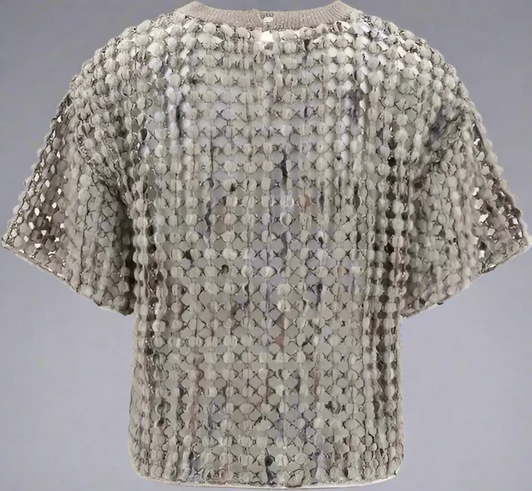 Textured gray top on a white background