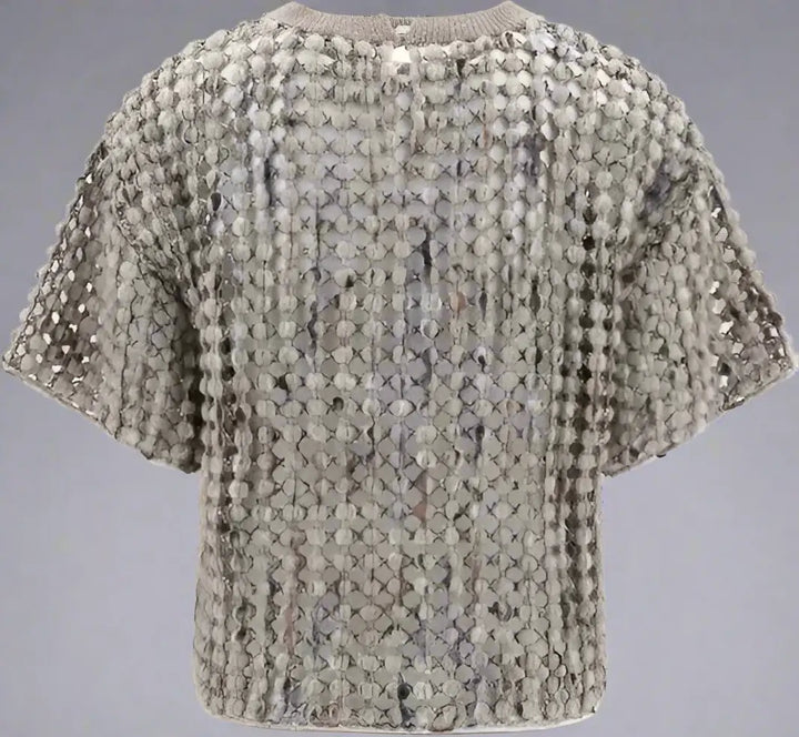 Textured gray top on a white background