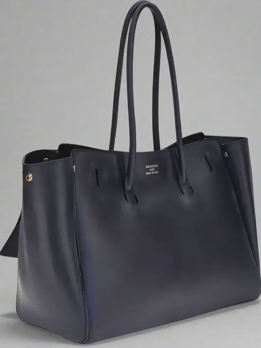BALENCIAGA women's navy Medium Bel Air leather Shoulder Bag