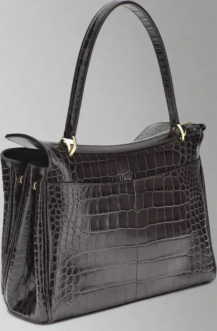 BALENCIAGA Rodeo Shoulder Bag in crocodile-print leather