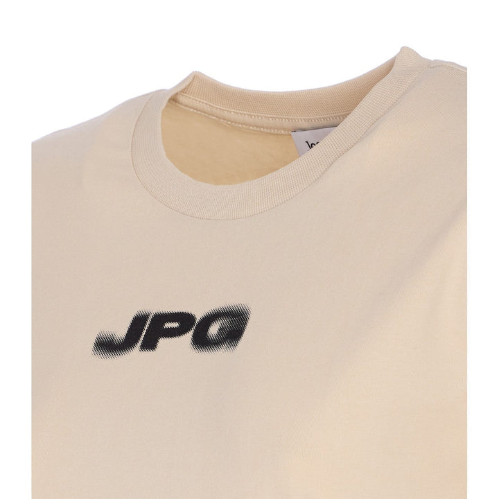 Beige sweatshirt with 'JPG' logo on a white background
