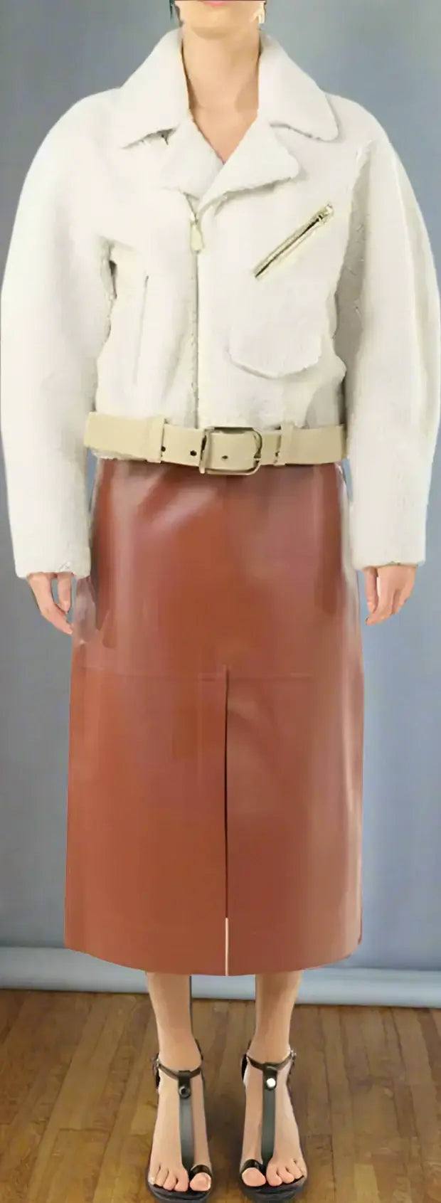 Woman in white jacket