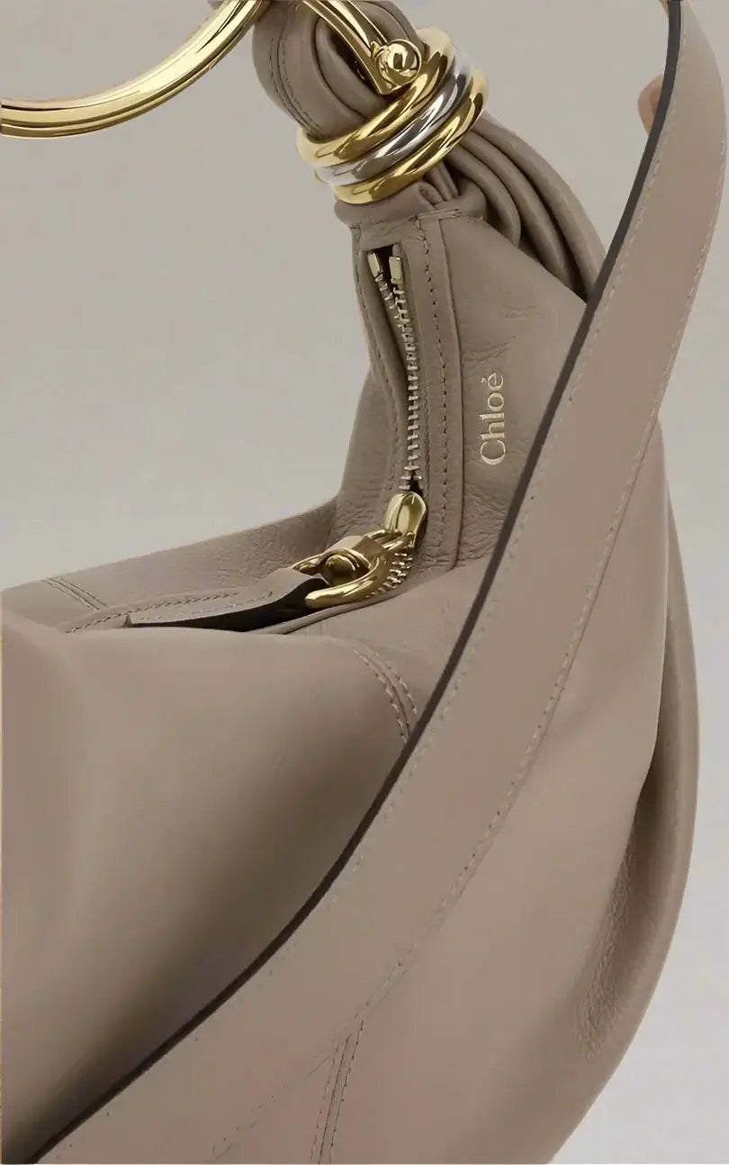 Chloé Bracelet Handbag in beige with metallic carry handle