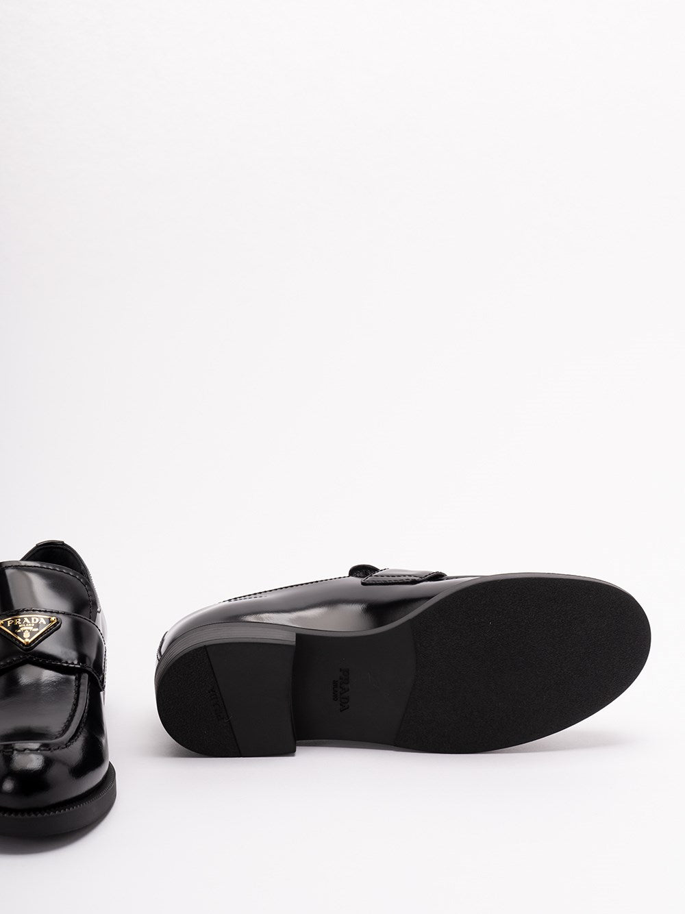 Prada Women Brushed Leather Loafers