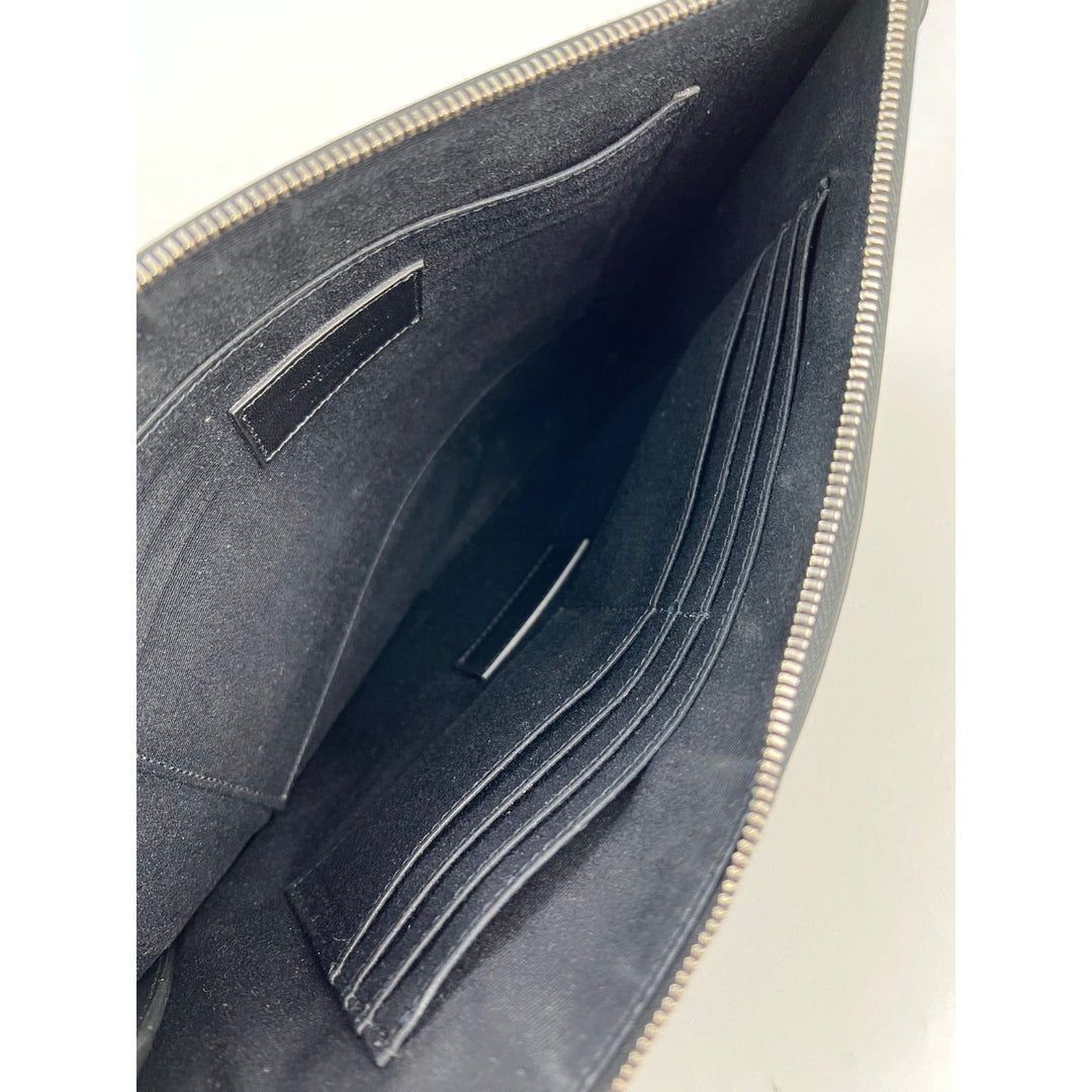 Saint Laurent Black Smooth Leather I-Pad Case Clutch