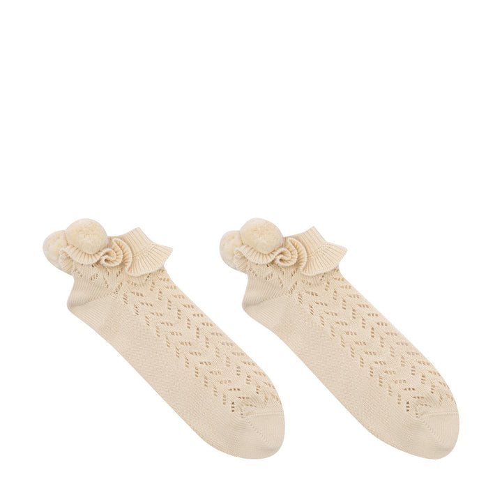 Valentino Garavani Women Cotton Short Socks With Pompom