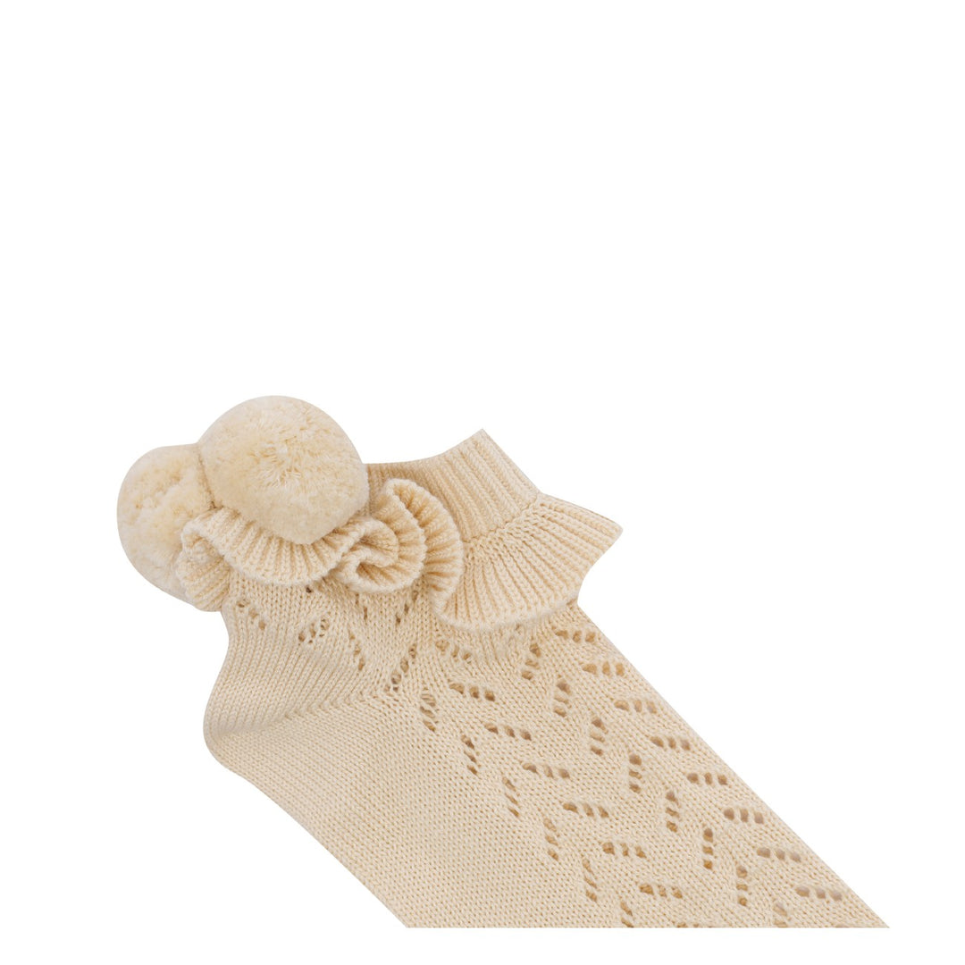 Valentino Garavani Women Cotton Short Socks With Pompom