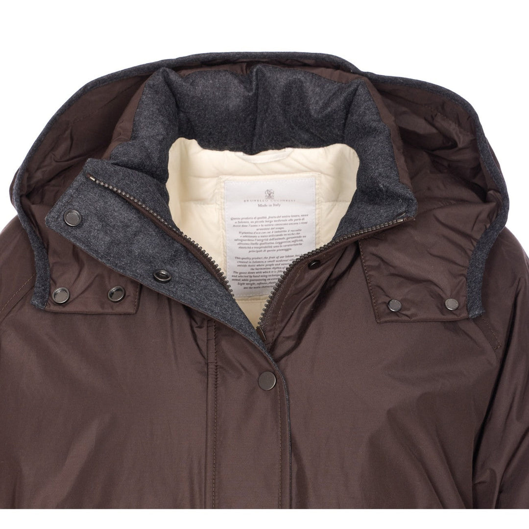 Brunello Cucinelli Women Crop Down Jacket With Shiny Zipper Pull