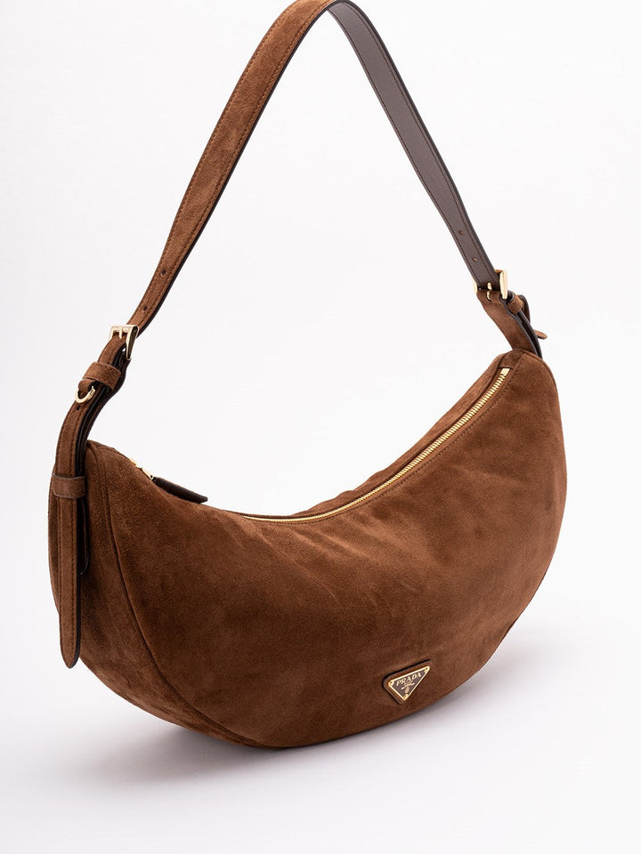 Prada Women `Prada Demi-Lune` Large Suede Shoulder Bag
