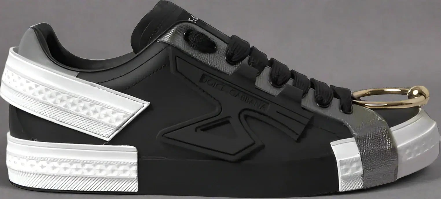 Dolce & Gabbana Black Leather Low Top Sneakers – STORE 7994