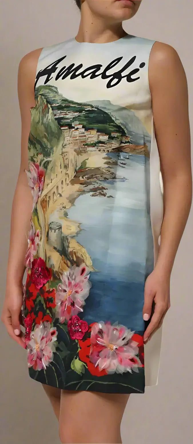 DOLCE & GABBANA Multicolor Crystal Embellished Mini Dress