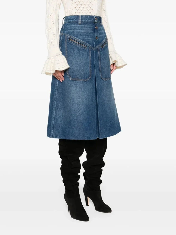 Chloe Women Denim Midi Skirt