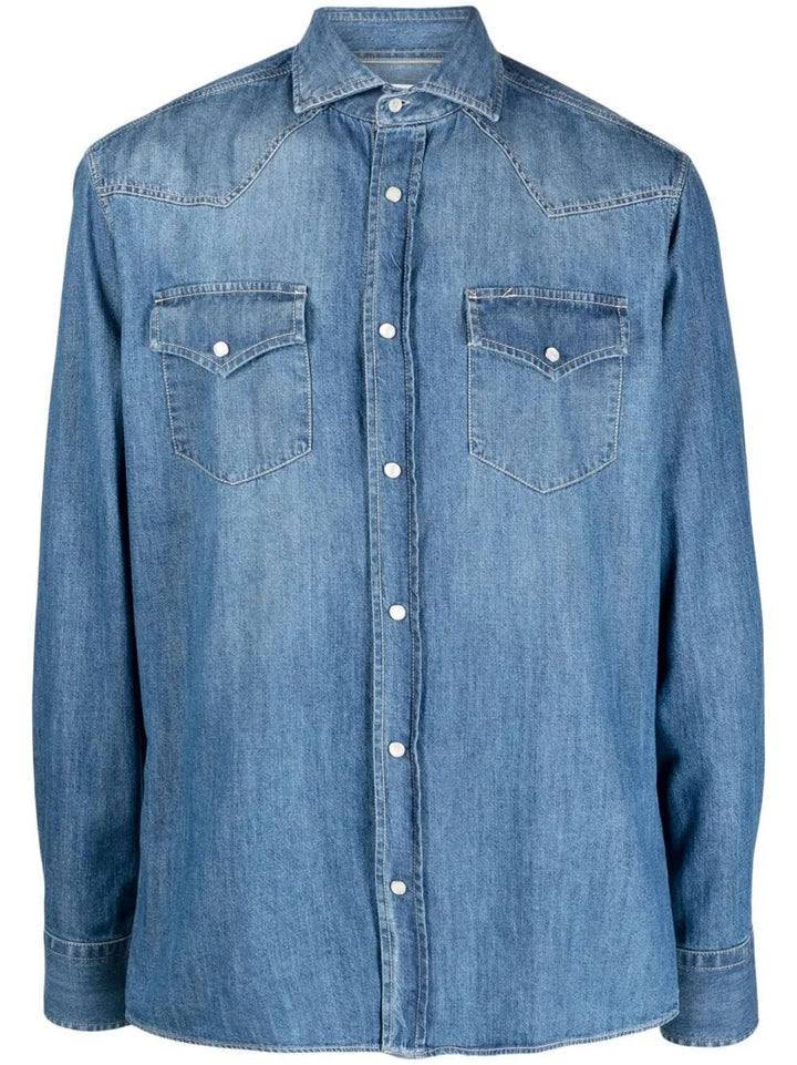 Brunello Cucinelli Men Denim Shirt