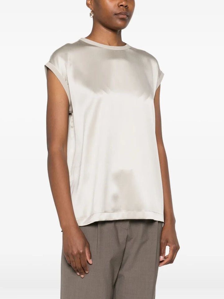 Brunello Cucinelli Women Satin T-Shirt