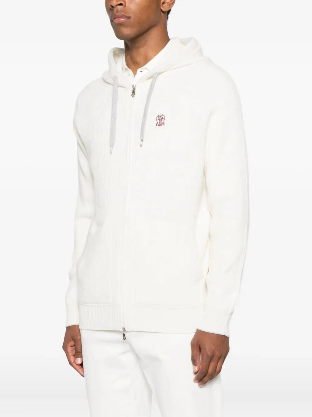 Brunello Cucinelli Men Cashmere Knit Sweatshirt With Hood