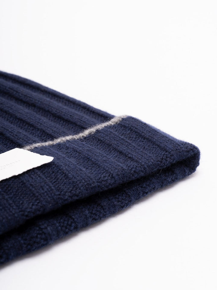 Brunello Cucinelli Men Cashmere Rib Knit Beanie