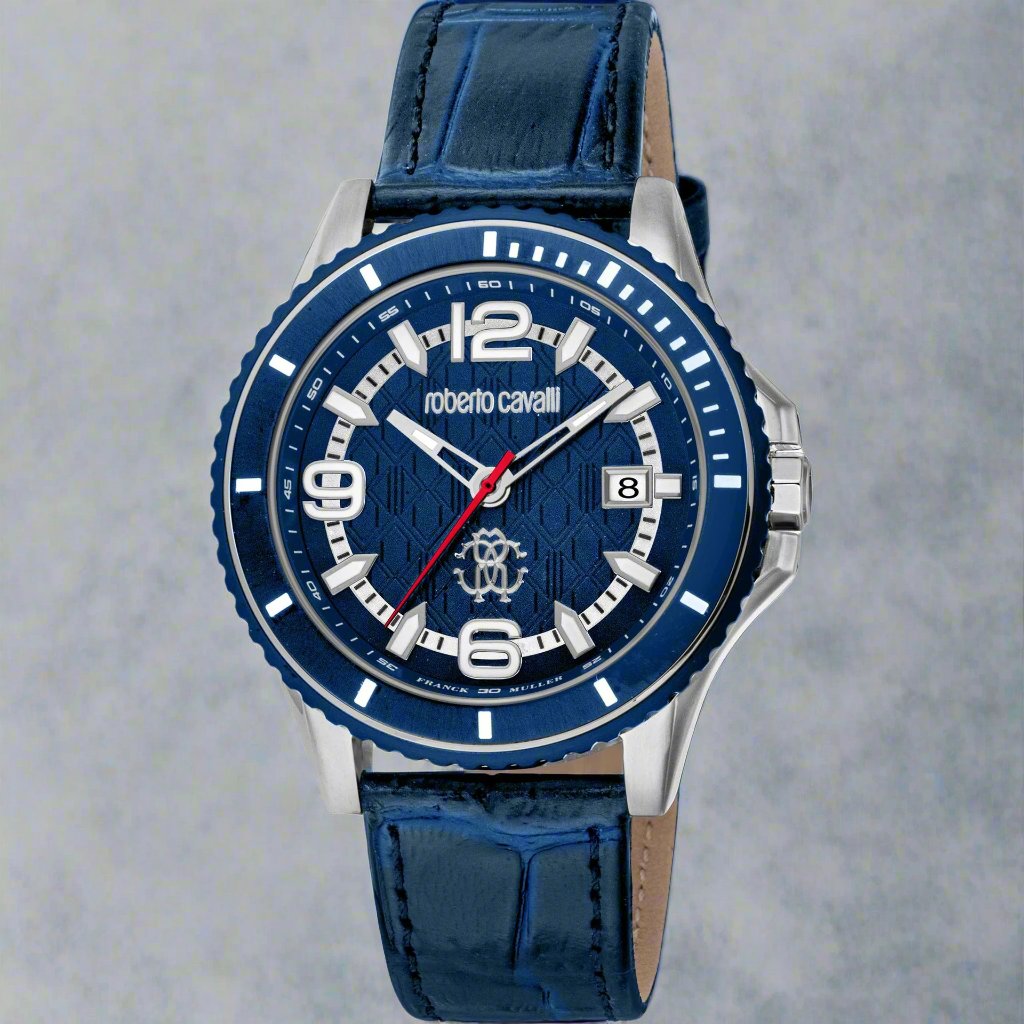 Roberto Cavalli By Franck Muller blue dial day date Watches