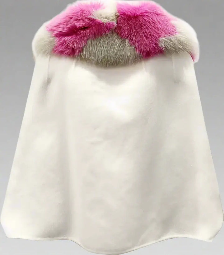 FENDI women's  Fur Collar Cashmere Cape Jacket