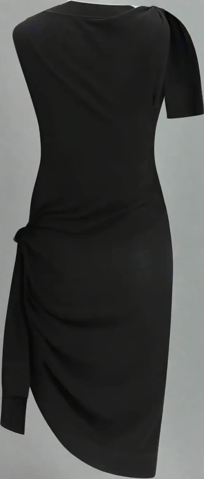 FERRAGAMO black Asymmetrical knit Dress