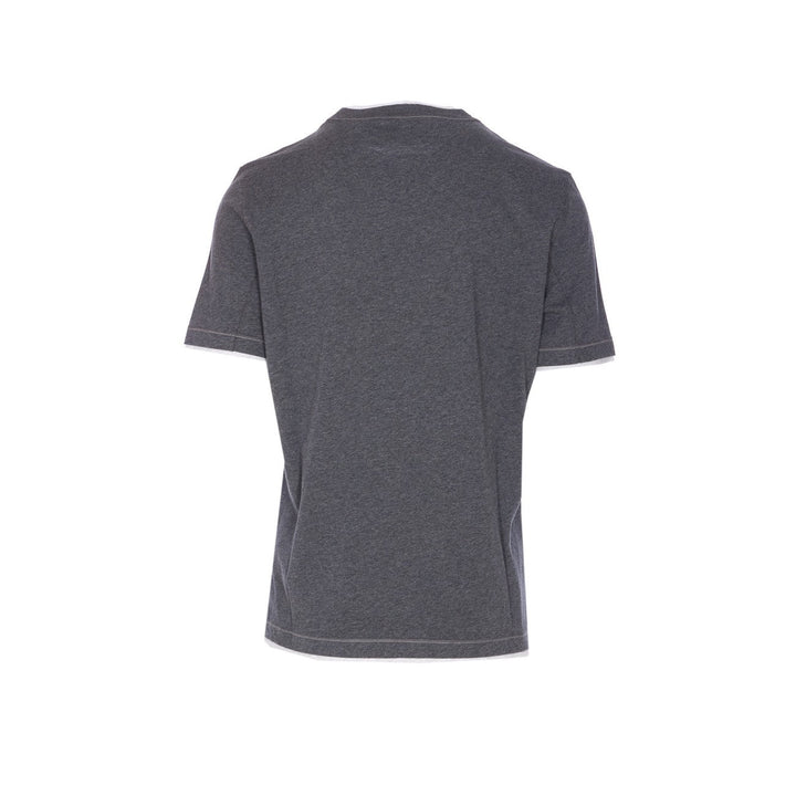 Brunello Cucinelli Men Faux Layering Logo T-Shirt