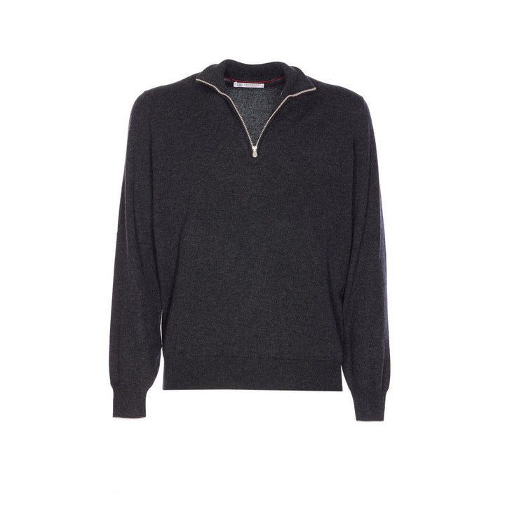 Brunello Cucinelli Men Half Zip Cashmere Sweater