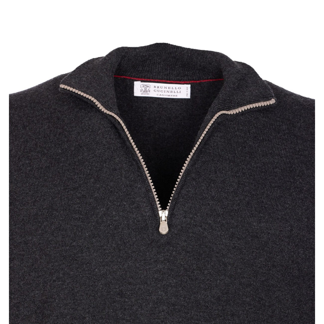 Brunello Cucinelli Men Half Zip Cashmere Sweater
