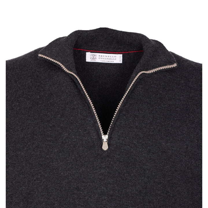 Brunello Cucinelli Men Half Zip Cashmere Sweater
