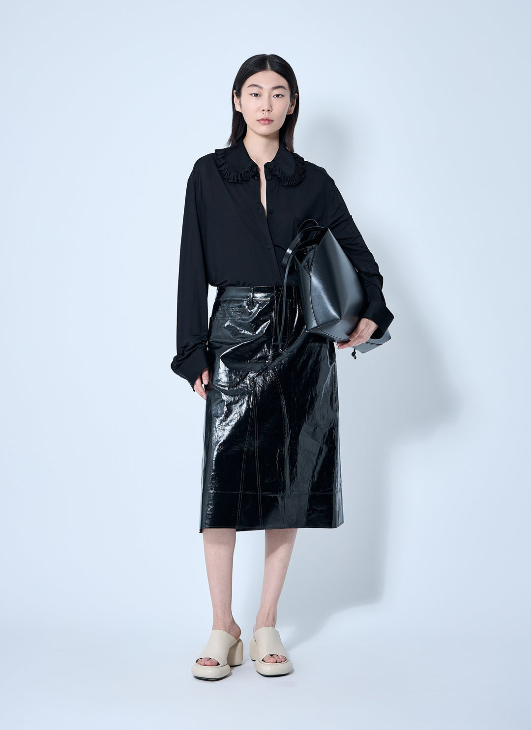 Jil Sander Women High-Shine Pencil Skirt