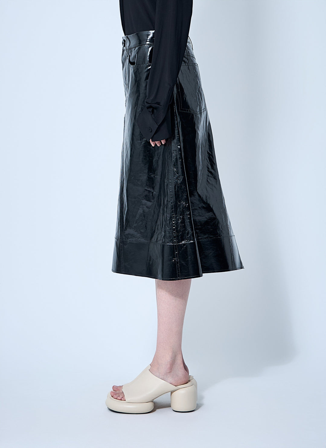 Jil Sander Women High-Shine Pencil Skirt