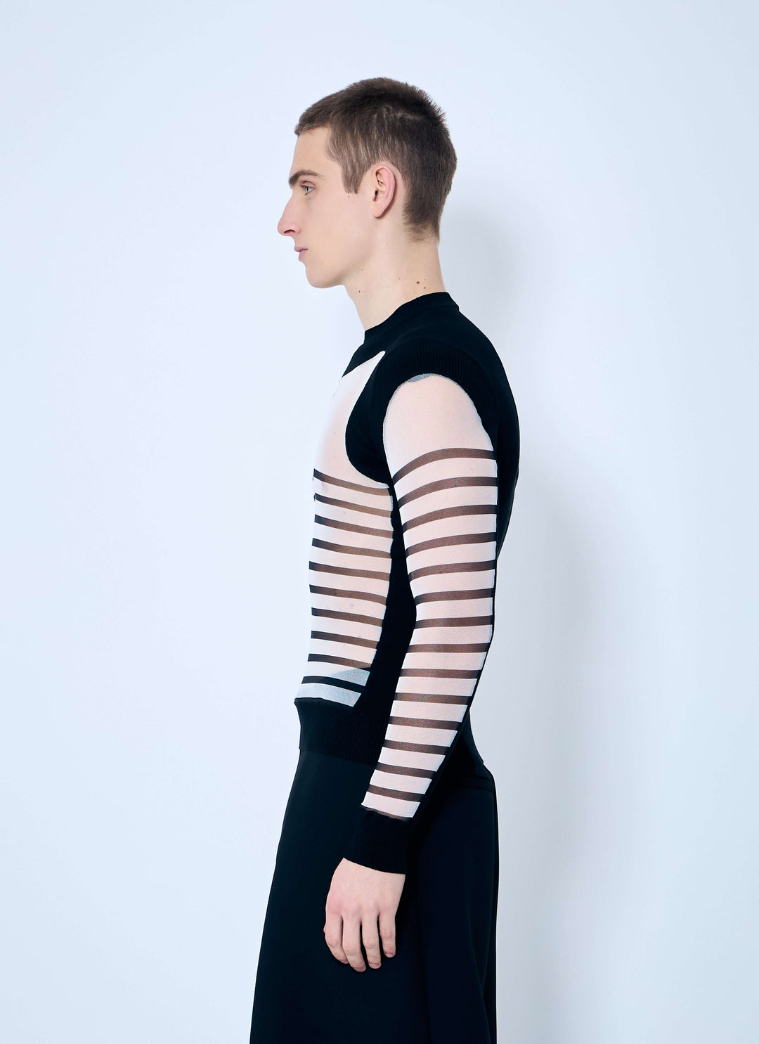 Jean Paul Gaultier Men Marniniere Mesh And Knit Top