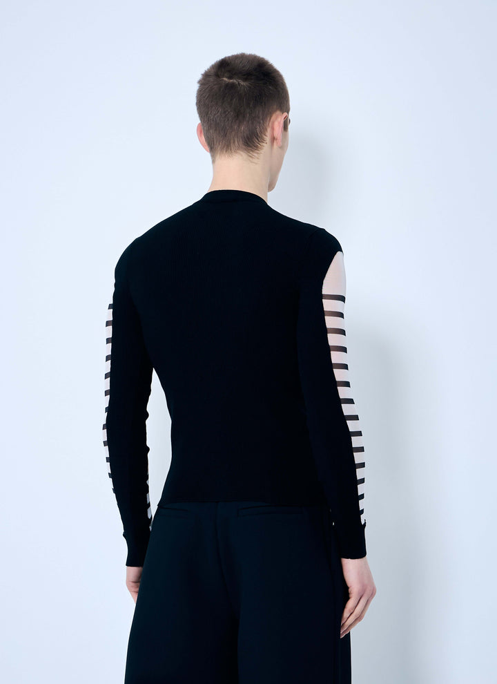 Jean Paul Gaultier Men Marniniere Mesh And Knit Top