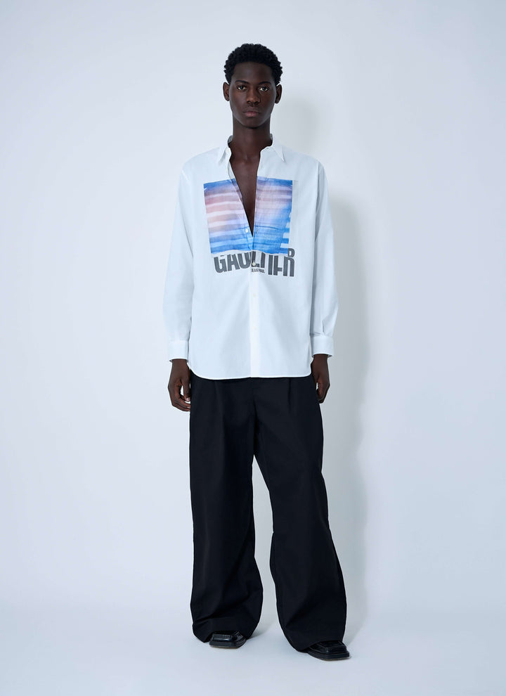 Jean Paul Gaultier Men Logo Print Button-Down Shirt
