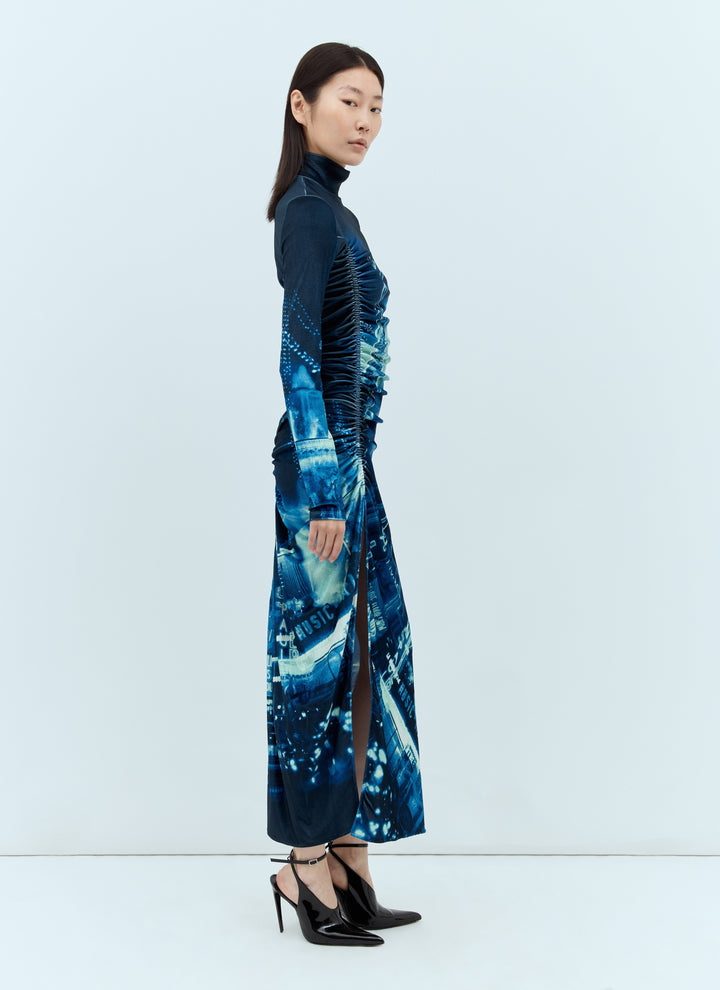 Jean Paul Gaultier Women Pigalle Gathered Velvet Dress