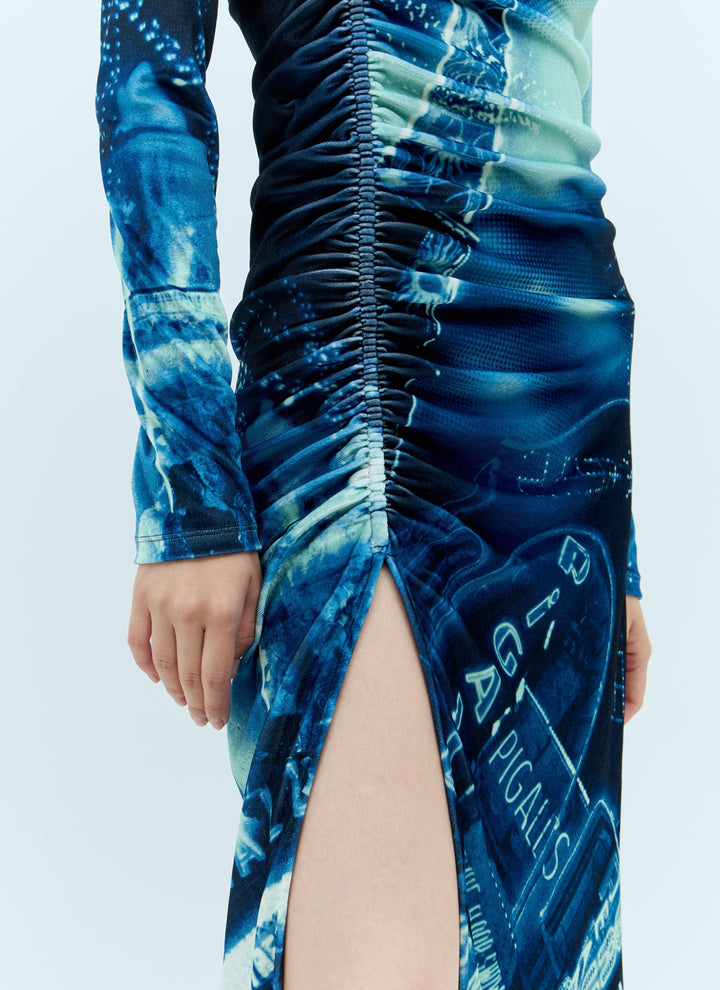 Jean Paul Gaultier Women Pigalle Gathered Velvet Dress