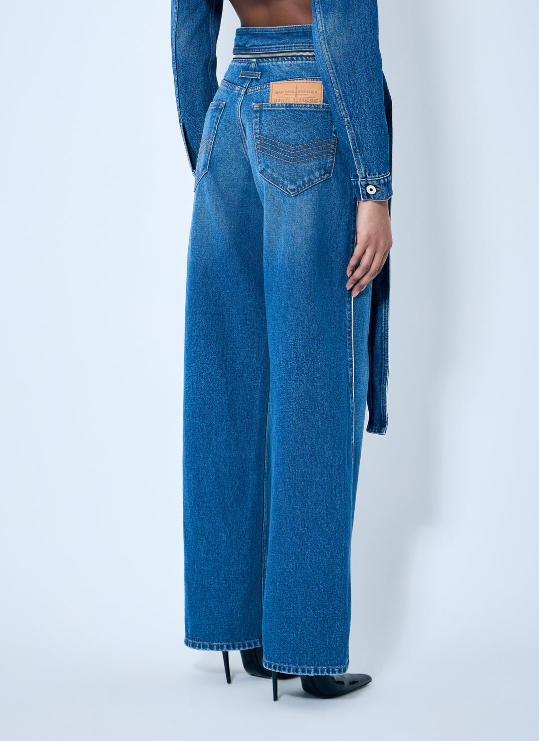 Jean Paul Gaultier Women Zip-Belt Denim Jeans