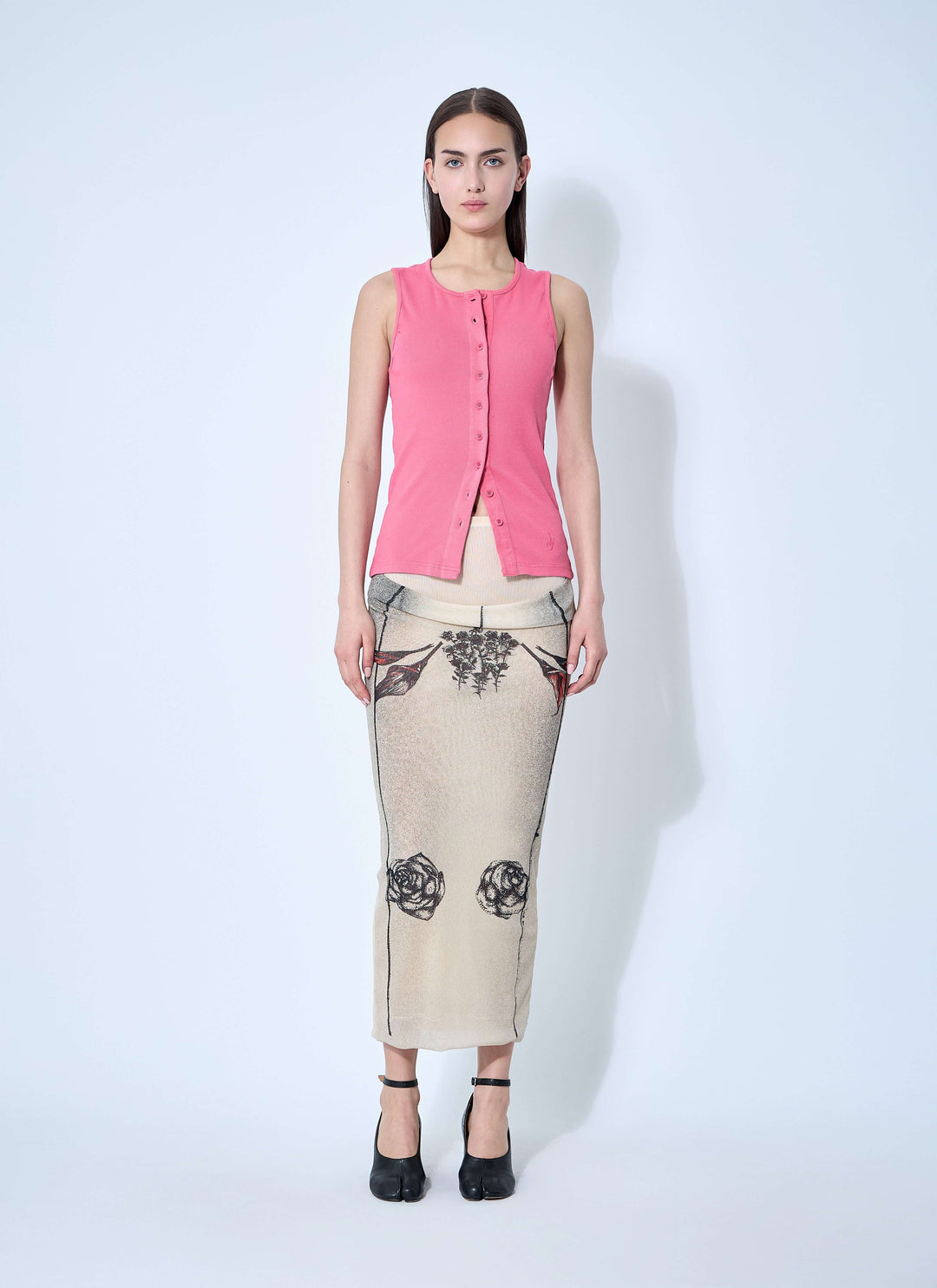 Jean Paul Gaultier Women Double Layer Mesh Skirt