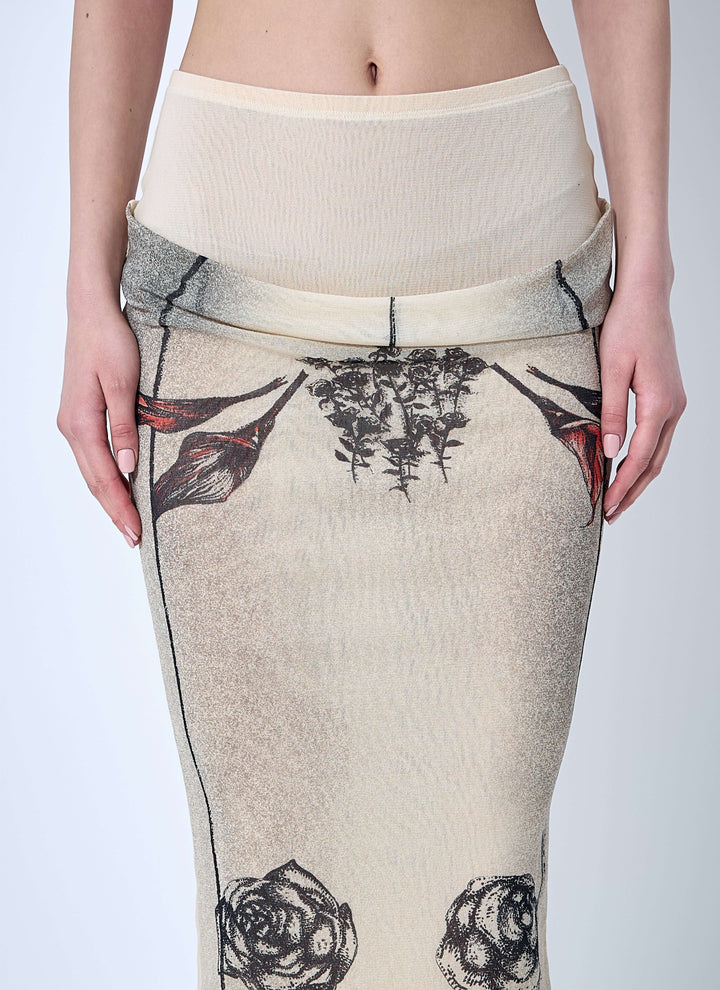 Jean Paul Gaultier Women Double Layer Mesh Skirt