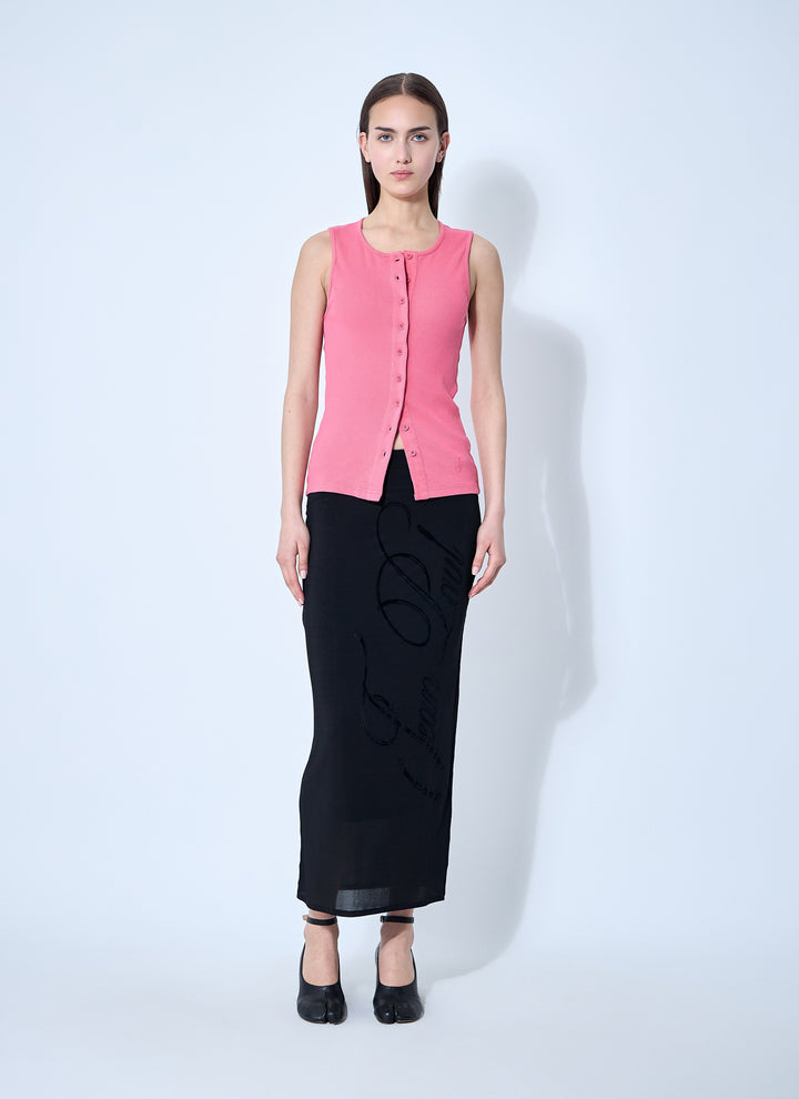 Jean Paul Gaultier Women Mesh Tattoo Midi Skirt