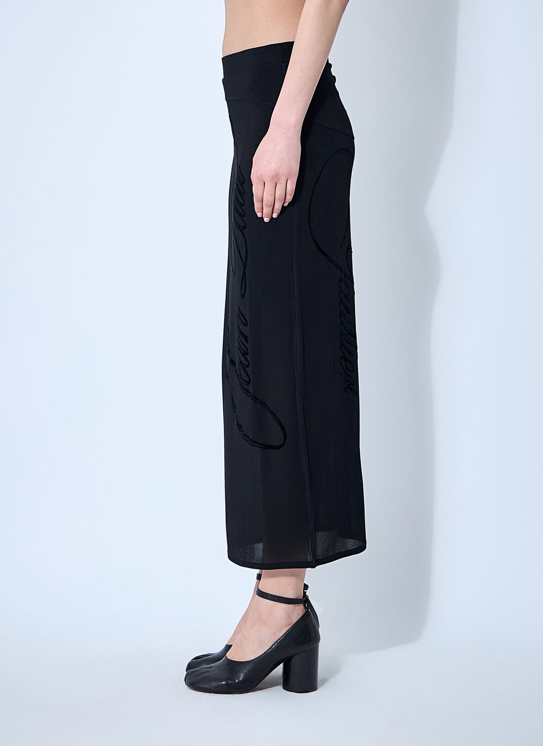 Jean Paul Gaultier Women Mesh Tattoo Midi Skirt